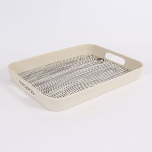 Tray with Wooden Pattern, Bamboo Fibre, 33×26 cm ― Contieurope
