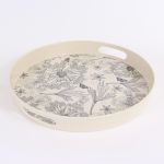 Round Tray with Floral Pattern, 34.5 cm