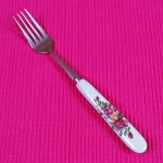 Fork with flower patterned ceramic handle