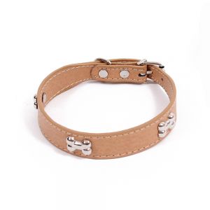 Leather Collar with Bone Details ― Contieurope