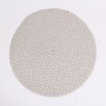 Round Table Mat in Warm Gray, 38 cm