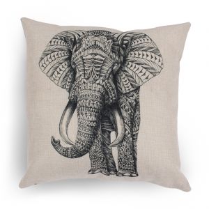 Cushion Cover with Elephant Pattern ― Contieurope