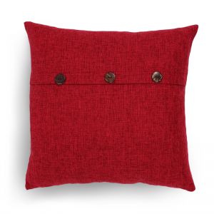 Cushion Cover in Red with Button Detail ― Contieurope