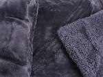 Kétoldalas plüss takaró, sötétkék, 200×230 cm