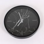 Wall Clock in Black Marble Pattern