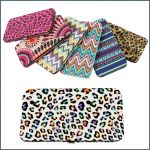 Colorful patterned clutch purse